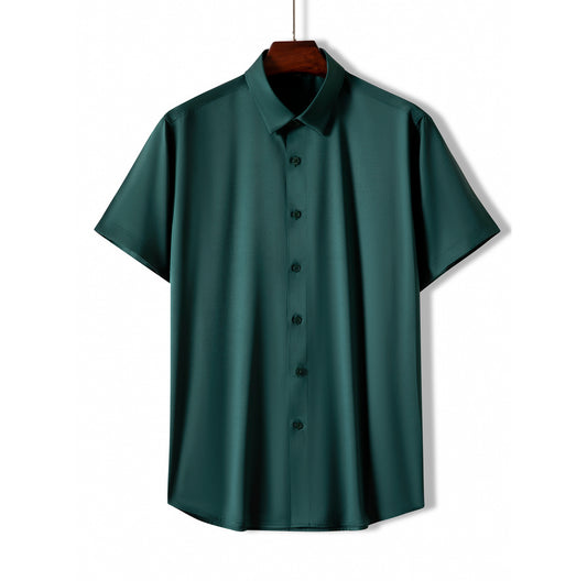 Ice Silk White Shirt – Non-Iron Business Short Sleeve Shirt