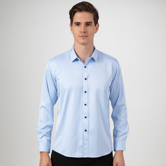 Men’s Mercerized Stretch Shirt – Formal Business Long Sleeve