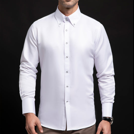 Crystal Buckle Shirt – High-End Business Casual Men’s Shirt