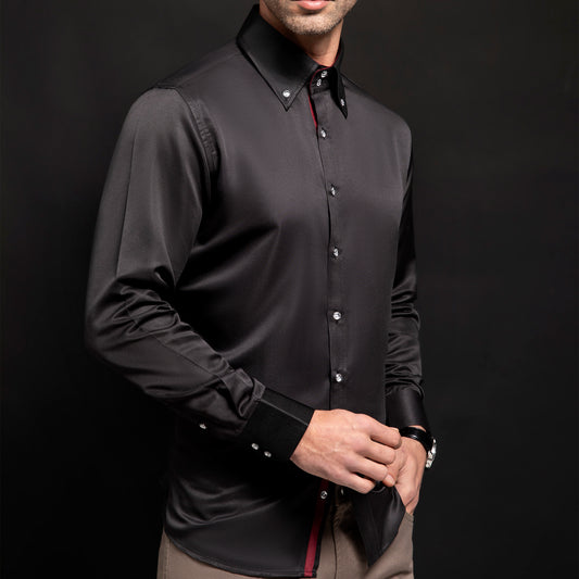 Men's Rhinestone Button Dress Shirt - Luxury Long Sleeve Business Casual Shirt