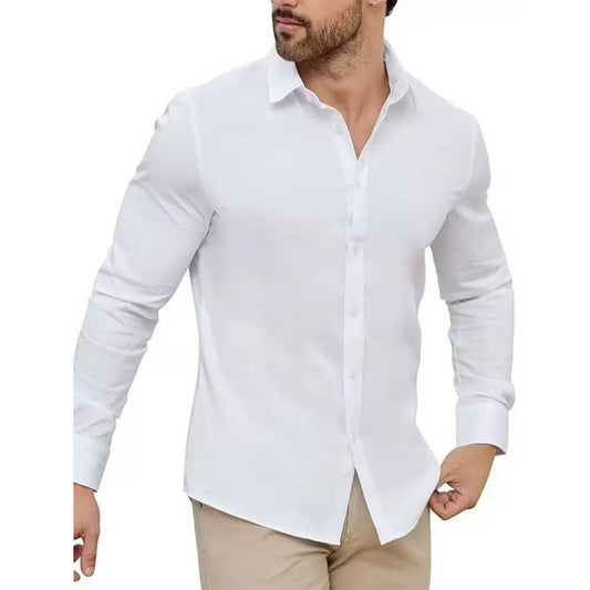 Button-Free Business Shirt – Four-Way Stretch Formal Wear