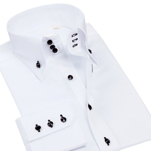Hortiss Crystal Buckle Shirt – High-End Business Casual Men’s Shirt 2010