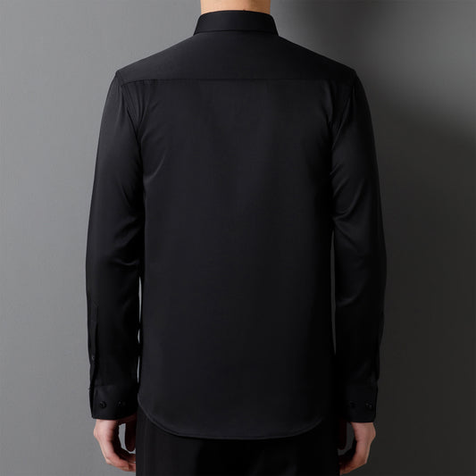 Solid Color Business Shirt – Four-Way Stretch Long Sleeve