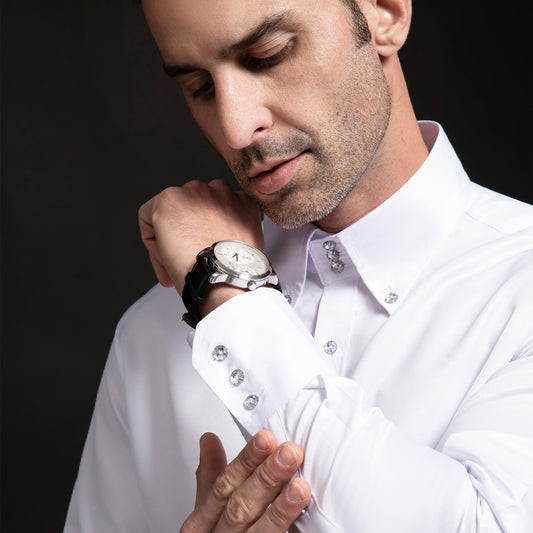 Crystal Buckle Shirt – High-End Business Casual Men’s Shirt