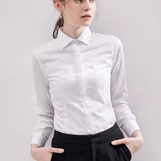 Lady Silk Satin Shirt – Luxury Business Casual Shirt