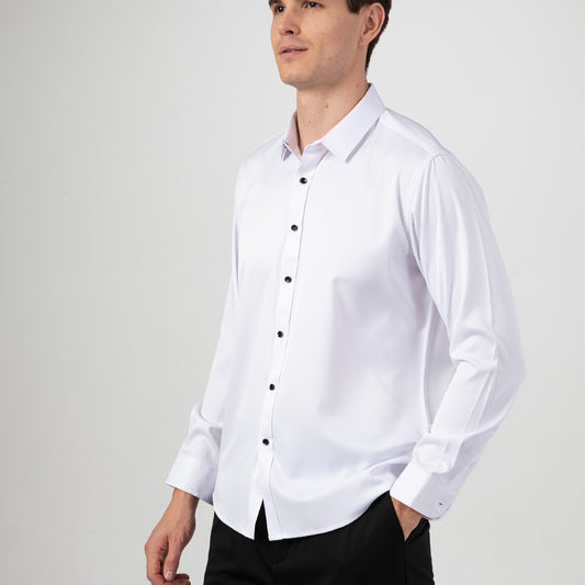 Men's 4-Way Stretch Wrinkle-Free Long Sleeve Dress Shirt