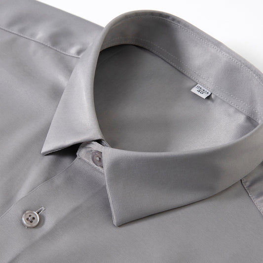 Men's Cool Ice Silk Short Sleeve Dress Shirt, Anti-Wrinkle for Work