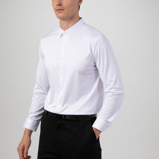 Men's Long Sleeve 4-Way Stretch Wrinkle-Free Dress Shirt