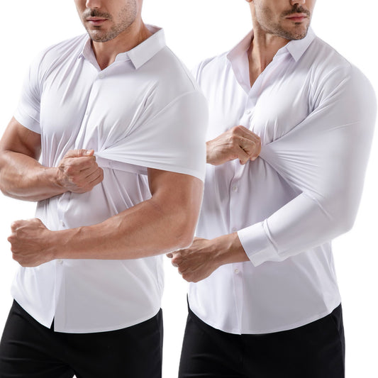 Four-Way Stretch Men's Shirt, Long & Short Sleeve Combo