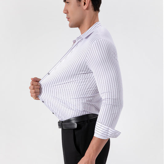 Striped Stretch Shirt – Men’s Wrinkle-Free Long Sleeve Shirt