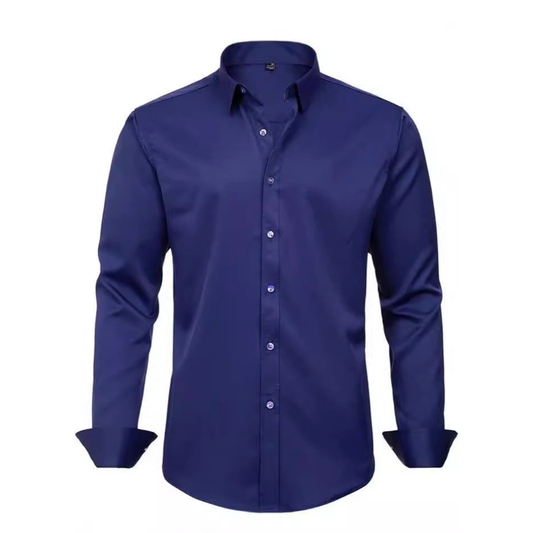 Hortiss Four-Way Stretch Dress Shirt – Slim Fit Business Shirt Midnight Blue