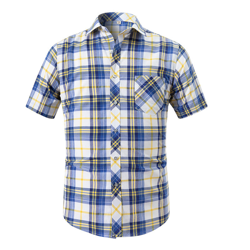 Hortiss Plaid Short Sleeve Shirt – Summer Casual Men’s Shirt 813