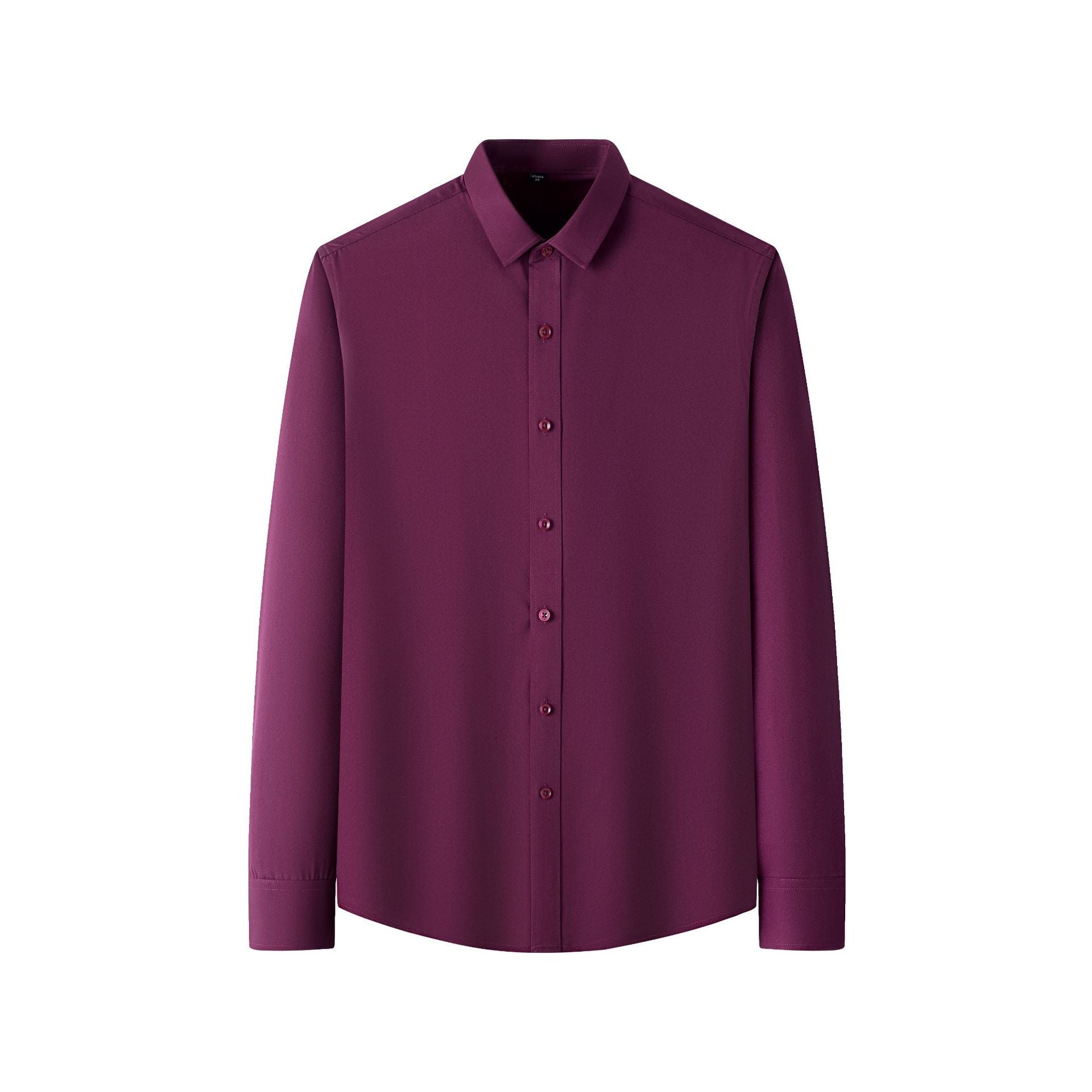 Hortiss Plus Size Stretch Shirt – Wrinkle-Free Work Shirt Men’s Burgundy - four-way bullet