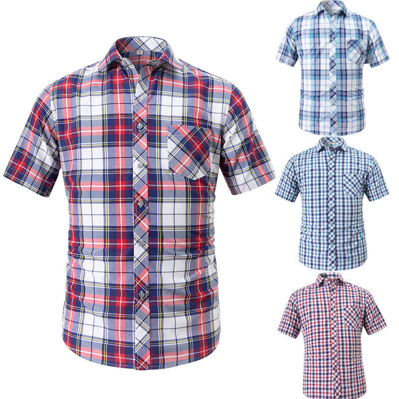 Hortiss Plaid Short Sleeve Shirt – Summer Casual Men’s Shirt