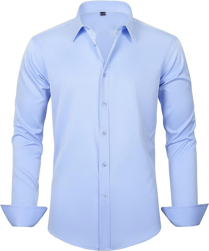 Hortiss Four-Way Stretch Dress Shirt – Slim Fit Business Shirt Sky Blue