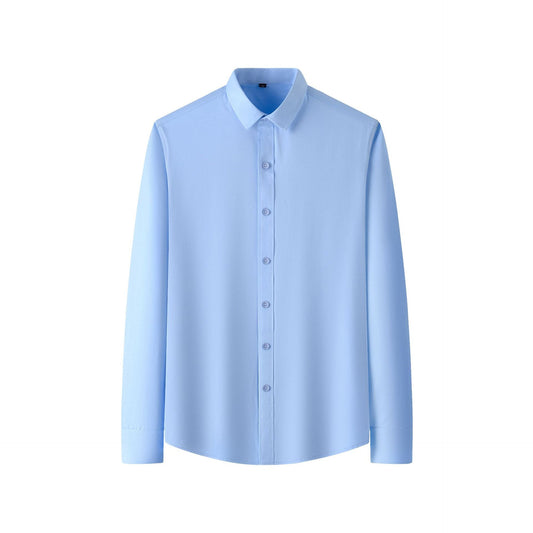 Hortiss Plus Size Stretch Shirt – Wrinkle-Free Work Shirt Men’s Light blue - four-way bullet