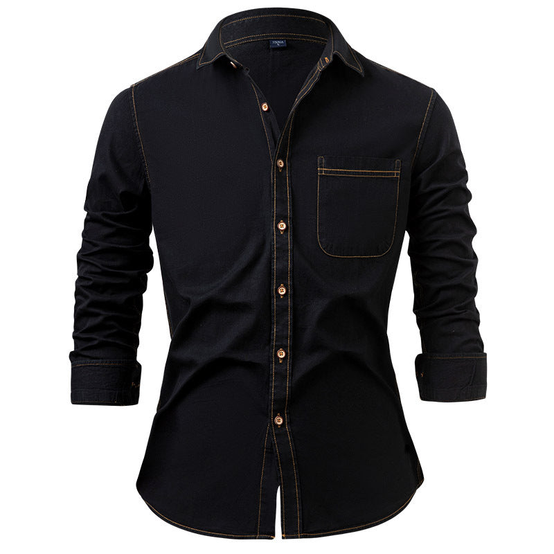 Hortiss Men’s Denim Shirt – Casual Lightweight Jacket Style Shirt
