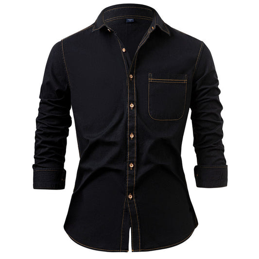 Hortiss Men’s Denim Shirt – Casual Lightweight Jacket Style Shirt