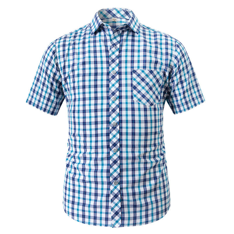 Hortiss Plaid Short Sleeve Shirt – Summer Casual Men’s Shirt