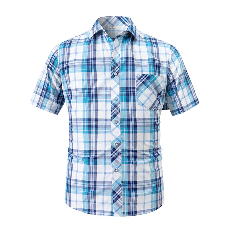 Hortiss Plaid Short Sleeve Shirt – Summer Casual Men’s Shirt 812